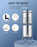 CO-Z Gravity Fed Water Filter System, Stainless Steel Gravity Water Purifier - Image 6