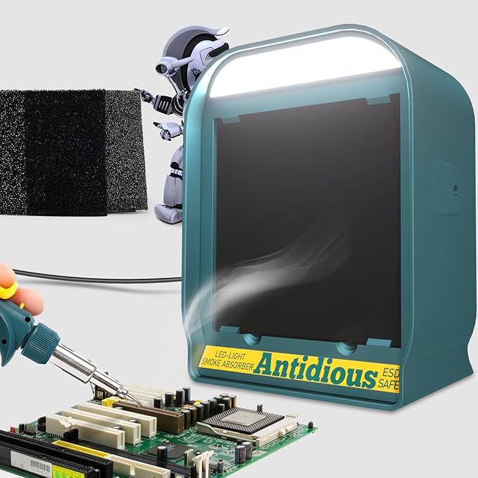 Antidious Fume Extractor Solder Smoke Absorber Portable Filter by Antidious