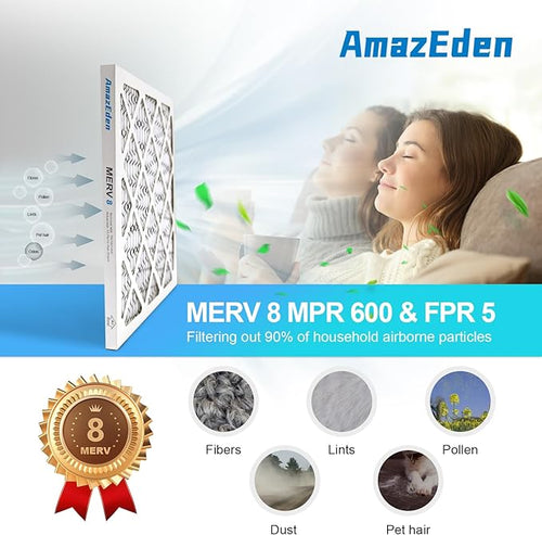 10x10x1 AC Air Filter MERV 8 MPR 600 FPR 5 HVAC Furnace Pleated Filters Dust - Image 2