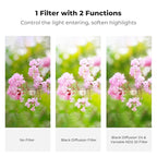 K&F CONCEPT 77mm Black Diffusion Mist 1/4 & Variable ND2-32 in-1 Filter - Image 3