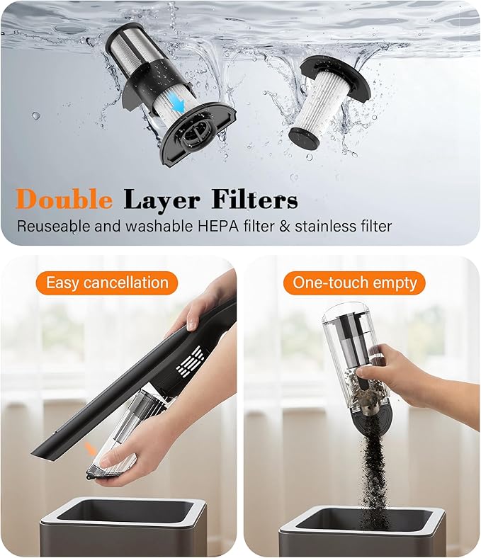Handheld Vacuum Cordless, 24KPA High Power Car Vacuum - Image 7