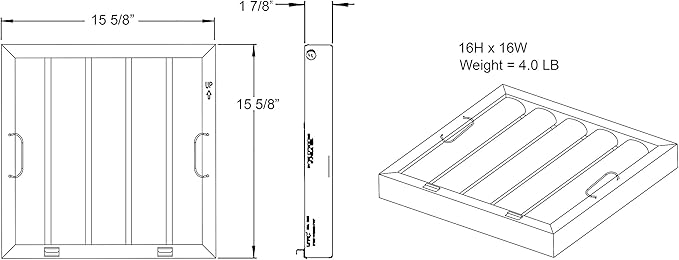 Captive Aire Systems Stainless Steel Restaurant Hood Filter - Image 4
