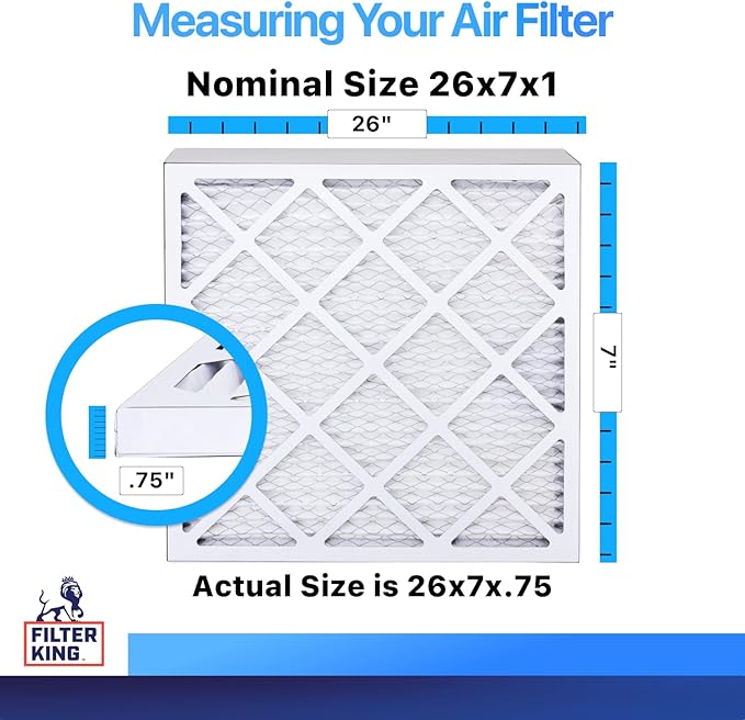 Filter King 26x7x1 Air Filter | 4-PACK | MERV 8 HVAC Pleated A/C Furnace - Image 2