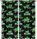 Kids Agriculture Machine Window Curtains, Farm Equipment Tractors Transport by SHElifestyle