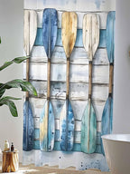 Sheer Curtains 108 Inches Long, Lake Paddle Striped Semi Sheer Curtains Light - Image 4