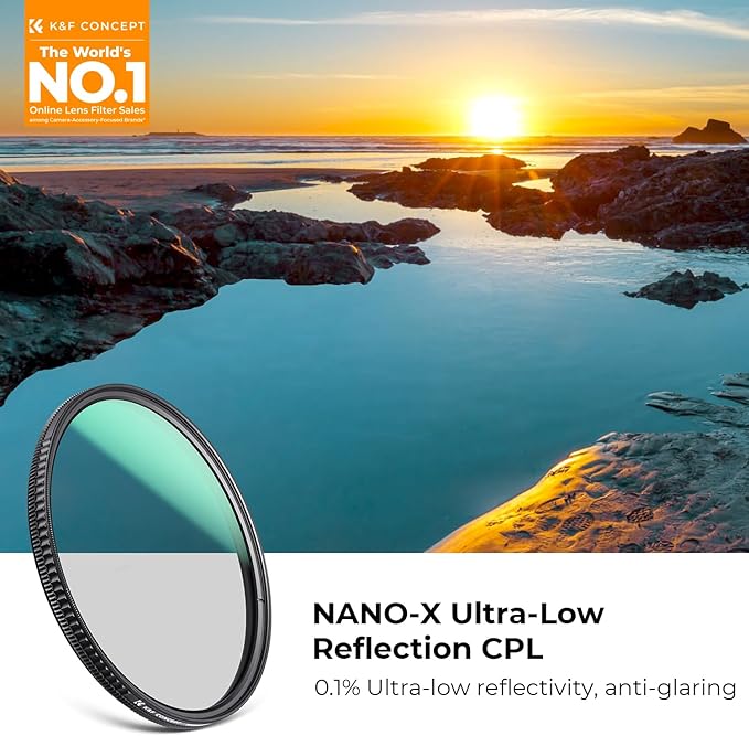 K&F CONCEPT 82mm Ultra-Low Reflectivity Circular Polarizers Filter 28 - Image 2