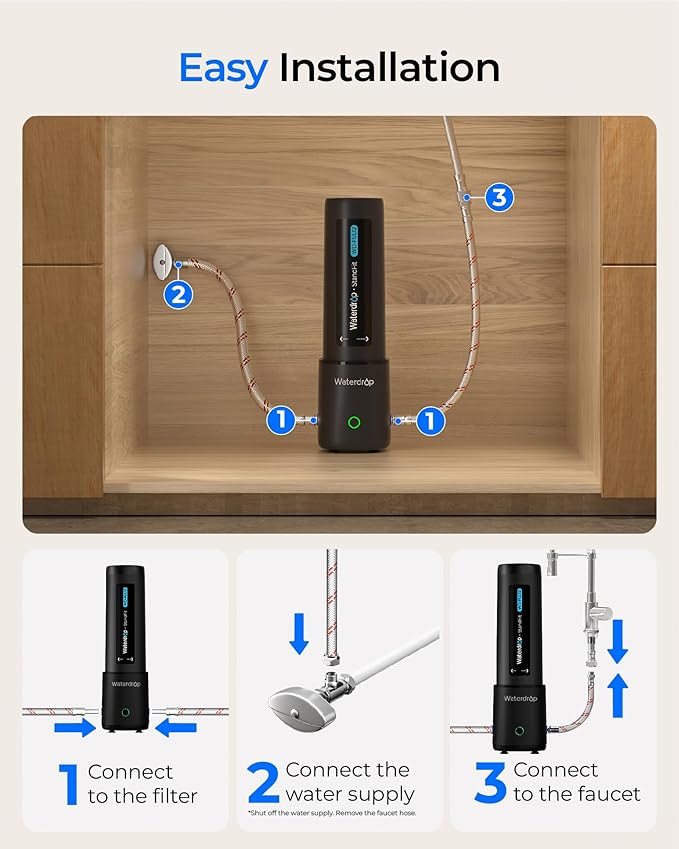 Waterdrop 10UA PRO Under Sink Water Filter, No Drill Required, Time Reminder - Image 5