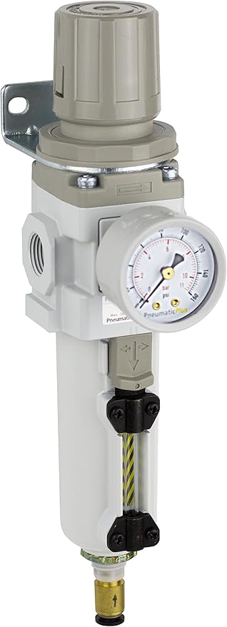 PneumaticPlus SAW300-N03BDG-MEP Compressed Air Filter Regulator Piggyback Combo by PneumaticPlus