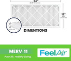 12x24x1 Air Filter – 6 Pack, MERV 11 Pleated HVAC & Furnace Filter, - Image 2