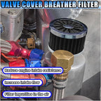 23mm Car Air Filter, 0.9'' High Flow Vent Valve Cover, Breather Filter - Image 6