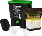 All Seasons Indoor Composter Starter Kit – 4.4 Gallon Black Organko Compost Bin by SCDProbiotics