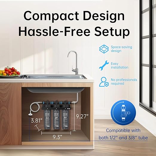 Vortopt Under Sink Water Filter, NSF Certificated Under Sink Water Filtration - Image 4