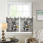 Funny Farm Animals Kitchen Curtains 24 Inch Length, Small Window Curtains Tab - Image 2