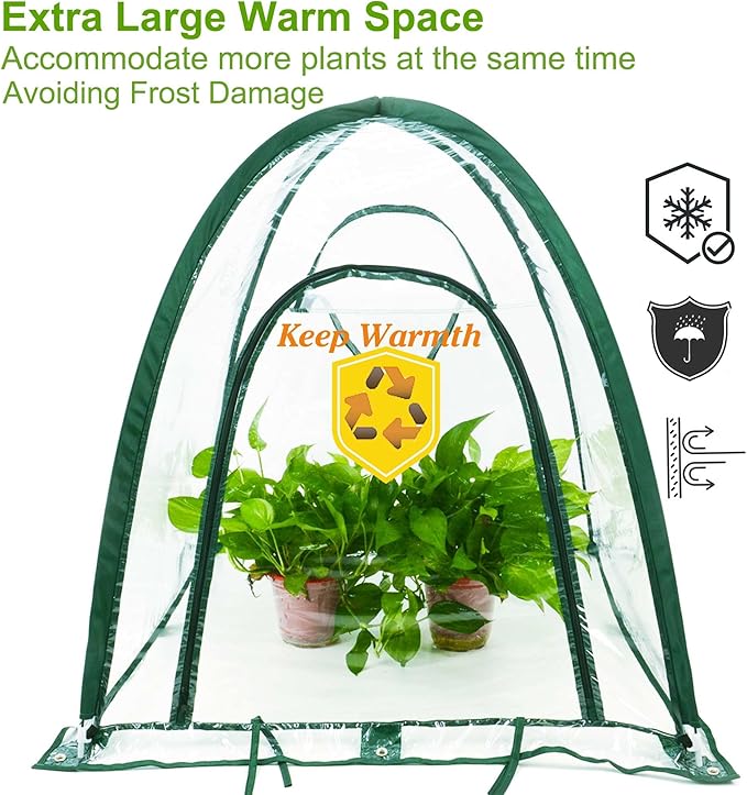 porayhut Pop Up Greenhouse Cover Flower House, Mini Gardening Plant Sunshine - Image 4