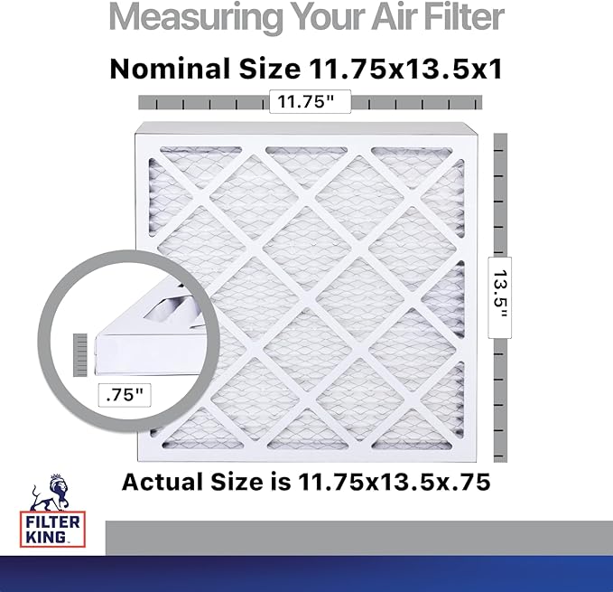 Filter King 11.75x13.5x1 Air Filter | 4-PACK | Carbon MERV 8 HVAC Pleated A/C - Image 2