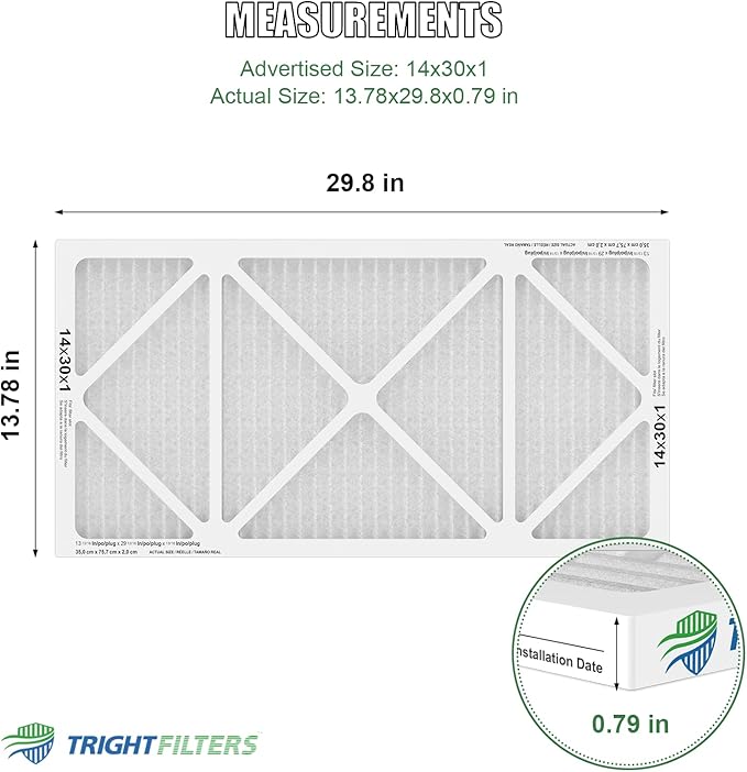 14x30x1 Air Filter 4 Pack, MERV 8 Pleated Dust Defense Air Filters Replacement - Image 2
