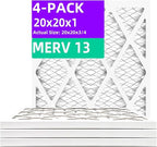 20x20x1 MERV 13 Pleated Air Filter MPR 1900 & FPR 10, Furnace Air Filters by Qingzhug