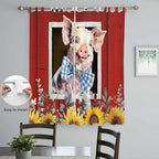 Pig Sunflowers Living Room Curtains 96 Inch Length, Window Curtains Tab Top - Image 4