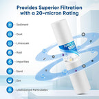 PUREPLUS 20 Micron 20" x 4.5" Whole House Sediment Home Water Filter - Image 4
