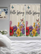 Spring Flowers Bedroom Curtains 63 Inches length, Farmhouse Vintage Country - Image 5
