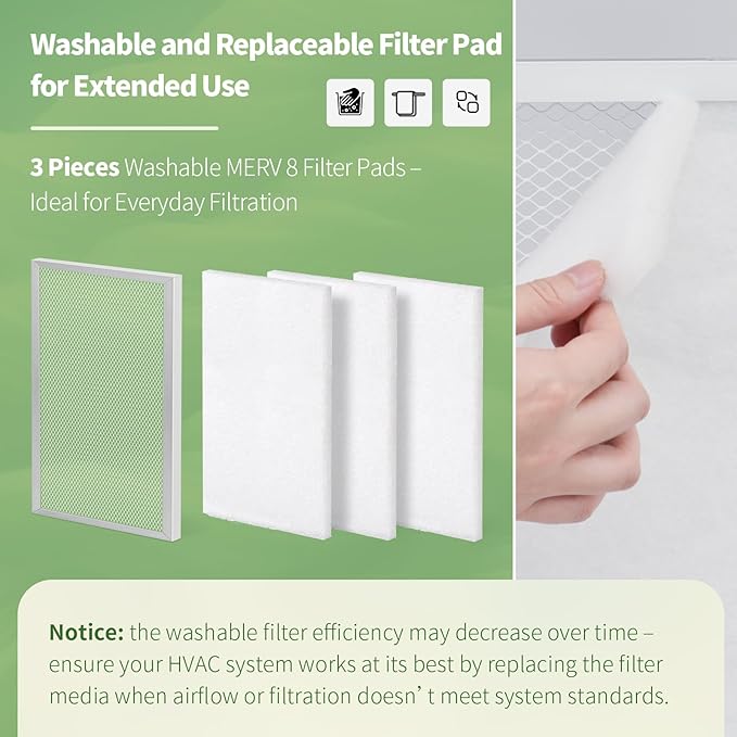 16x20x1 Reusable Air Filter MERV 8 Washable Furnace & AC Filter - Image 4