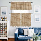 Kitchen Curtains Tiers and Valance Set of 3, Country Farmhouse Light Filtering - Image 6