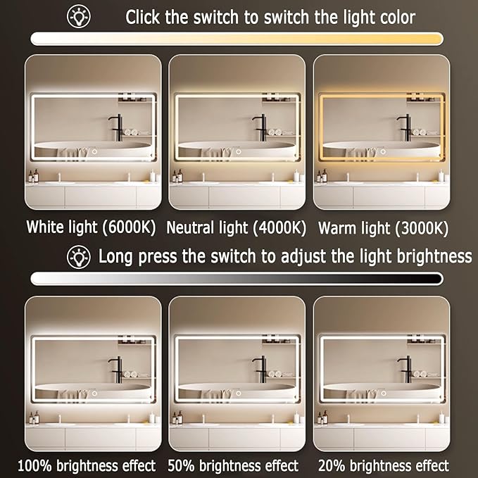 Backlit LED Illuminated Bathroom Mirror - Image 3