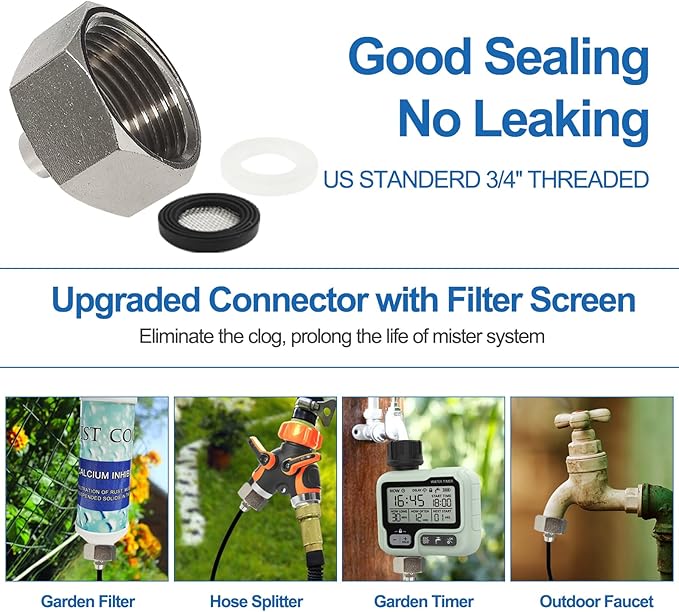 Pre-Assembled Misters for Outside Patio, 80FT|24M.Outdoor Misting Cooling - Image 7