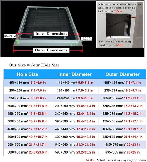 23.6x23.6 Return Air Filter Grille Vent Cover Removable, Louvered Access Panel - Image 2