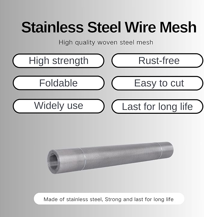 20 Mesh Stainless Steel 304 Wire Mesh Fence Screen 23.5 inches x 10 feet - Image 6