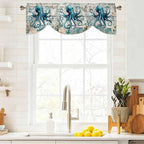 Sea Octopus Ocean Starfish Tie Up Valance Curtains, Nautical Anchor Vintage - Image 2