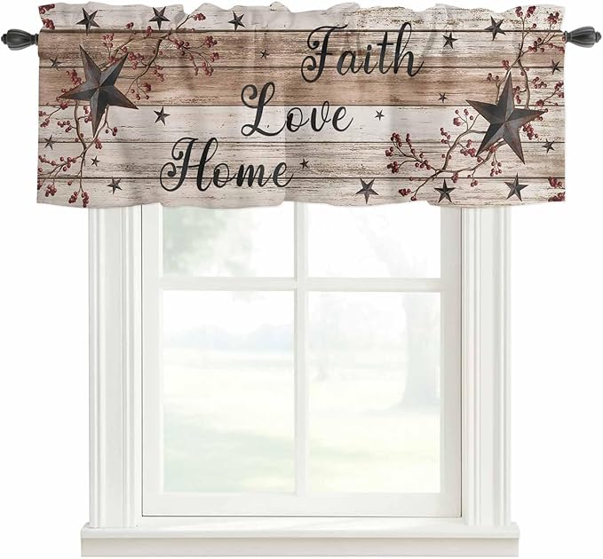 Rustic Star Brown Curtain Valances by Unknown