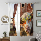 Farm Yaks Living Room Curtains 96 Inch Length, Window Curtains Tab Top - Image 5