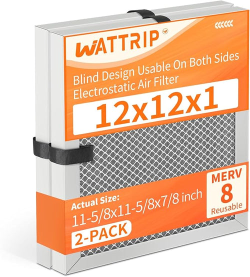 2-Pack 12x12x1 MERV 8 Reusable & Washable Electrostatic Air Filters by BreatheSmartLiveClean