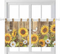 Farmhouse Sunflowers Kitchen Curtains 24 Inch Length, Small Window Curtains Tab by Unknown
