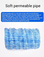French Drain Pipe for Garden Lawn & Landscape, 8cm Perforated Fabric Drainage - Image 2