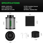 MELONFARM 6" Air Carbon Filter Smelliness Control - Image 6