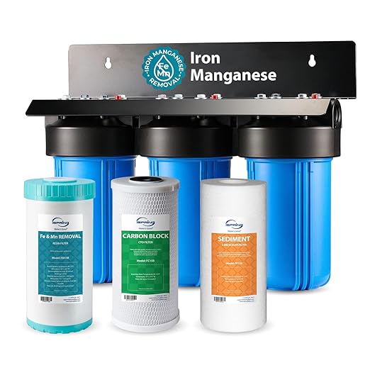 iSpring Whole House Water Filter System, and Odor, 3-Stage Iron Filter Whole by iSpring