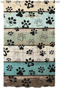 Sheer Curtains 84 Inches Long, Sage Green Brown Paw Prints Semi Sheer Curtains by Unknown