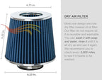 Rtunes Racing Universal Clamp-On Air Filter, Standard Cone, Dry Washable Design - Image 7