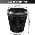 6" 152mm Cold Air Intake Filter Clamp-On Replacement High Flow Inlet Air Filter - Image 2