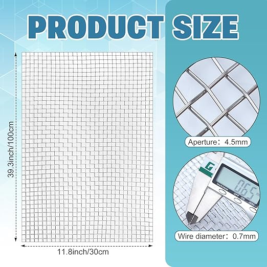 SATINIOR 2 Packs 11.8 x 39.3 Inch 304 Stainless Steel Woven Wire Mesh Fine - Image 3