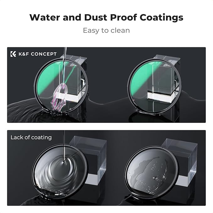 K&F CONCEPT 55mm Black Diffusion 1/4 & 1/8 Lens Filter Kit, Mist Cinematic - Image 6