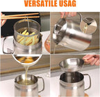 Oil Strainer, Bacon Grease Container Large Capacity Deep Fryer and Strainer Cup - Image 5