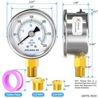 MEANLIN MEASURE 0~300Psi Dry Pressure Gauge Stainless Steel 1/4" NPT 2" FACE - Image 2