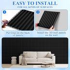 Nuanchu 60 Pcs 3D Slat Wall Panels 12 x 12 Inch PVC Fluted Textured Panel - Image 3