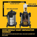 Dewalt Dust Separator with 10 Gal Stainless Steel Tank, 99.5% Efficiency - Image 4