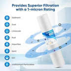 PUREPLUS 1 Micron 20" x 4.5" Whole House Sediment Home Water Filter Replacement - Image 5