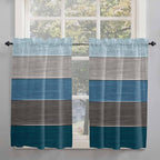 Retro Farm Blue Gray Wood Grain Window Valance Curtains, Rustic Wooden Plank - Image 7