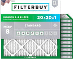 Filterbuy 20x20x1 Air Filter MERV 8 Essential Dust & Allergy Defense, by Filterbuy